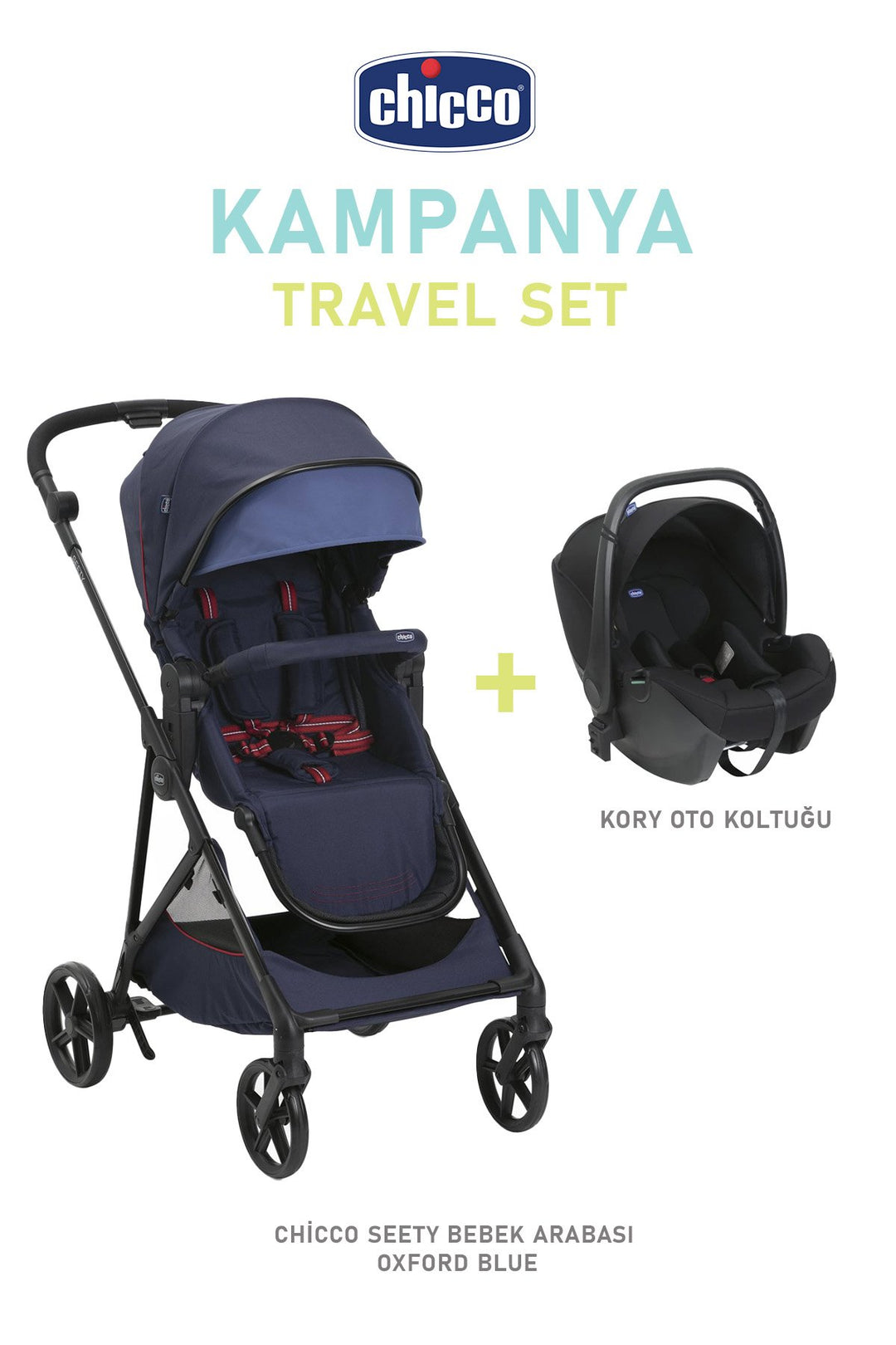 Chicco Seety Bebek Arabası ve Kory Oto Koltuğu Seyahat Seti
