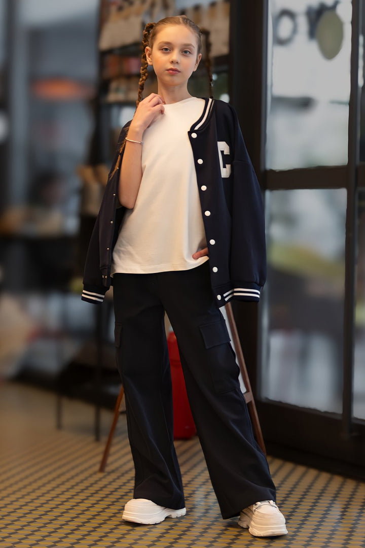 Kız Çocuk Oversize T-shirt Rahat Kalıp Okul ve Günlük Giyim