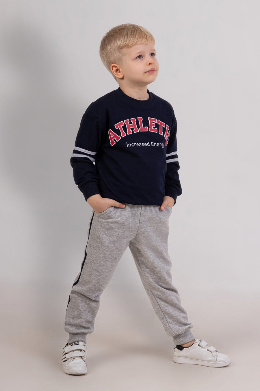 Erkek Çocuk Baskılı Alt-Üst Takım Yumuşak Pamuklu Rahat Eşofman Takımı