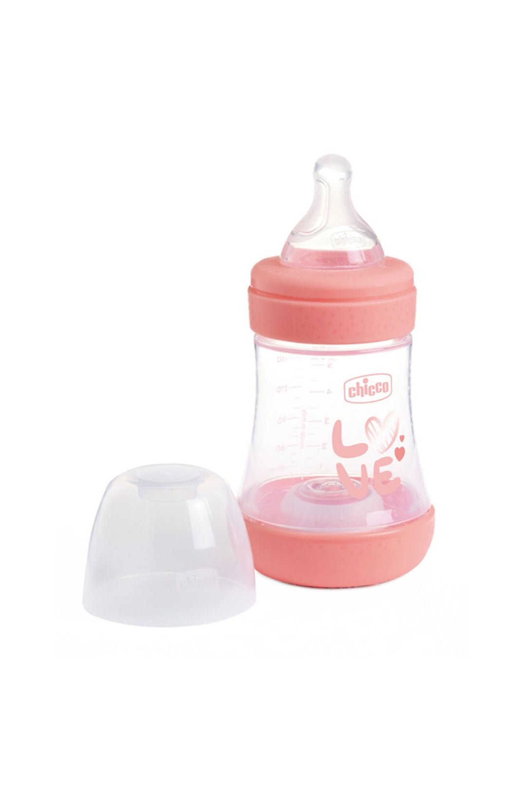 Chicco Perfect 5 150 ml Pembe Anti Kolik Biberon Yavaş Akışlı Silikon Emzikli BPA İçermez