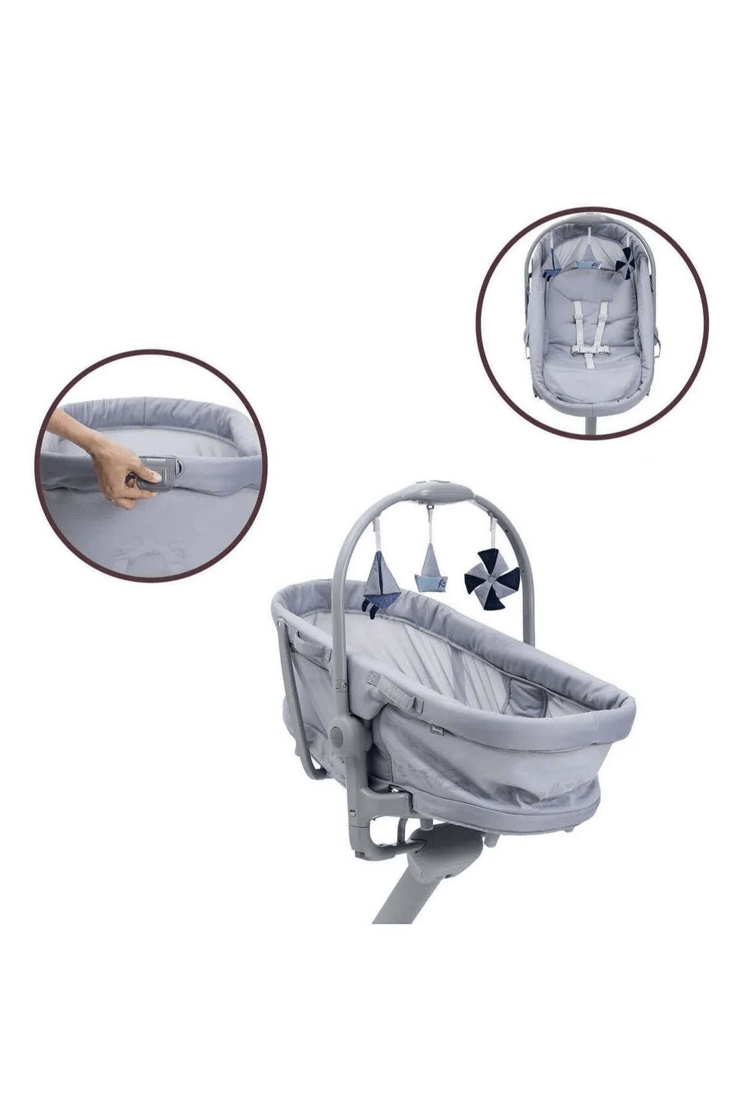 Chicco Baby Hug Pro 5 in 1 - Earl Grey | Beşik, Ana Kucağı, Sandalye ve Mama Sandalyesi